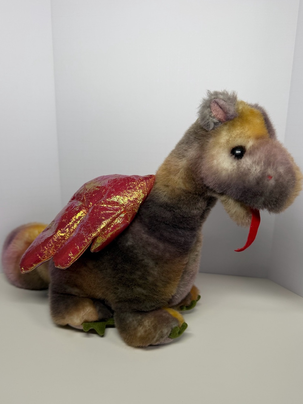 Vintage Ty Collection Dragon Plush 12â Ty-Dye Tylon Metallic Wings Retired